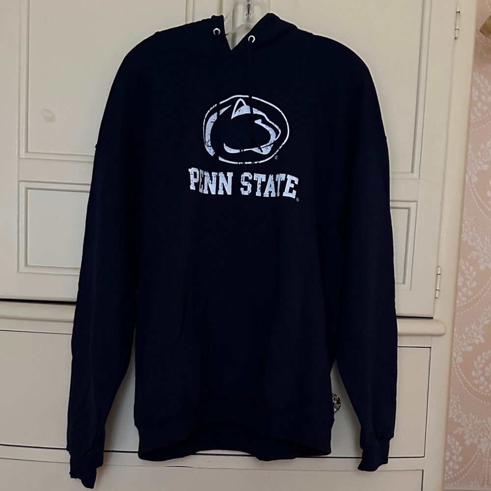Penn State Navy and White Hoodie with Large Front Pocket Size XL